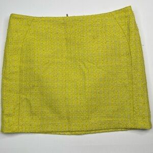 ABS Allen Schwartz Skirt Mini Tweed Yellow Office Career Y2K Academia Date Party
